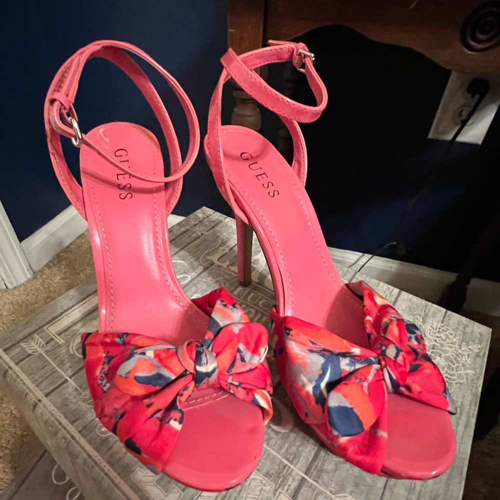 Guess Satin/Patent Leather Stilettos